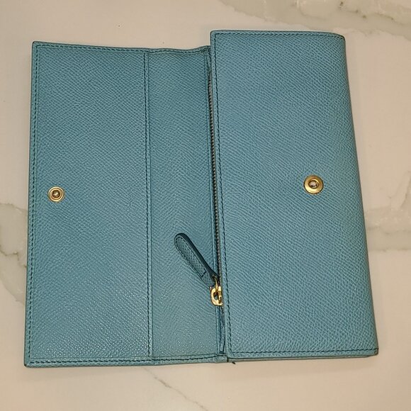Dolce & Gabbana blue Dauphine leather continental flap wallet EUC - Picture 12 of 13